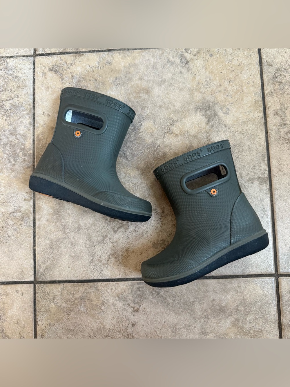 Bogs Kids Olive Green Waterproof Pull-On Rain Boots